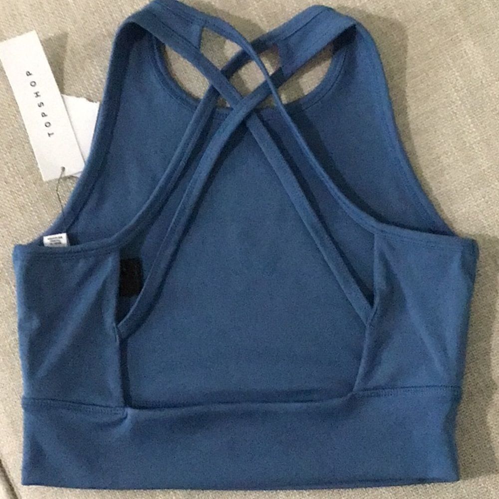 TOPSHOP ACTIVE BLUE SPORTS BRA NWT - Picture 6 of 6